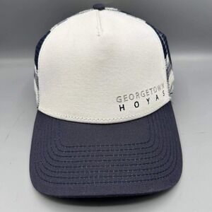 Georgetown Hoyas Trucker Hat Men White Navy NCAA The Game Snap Back New